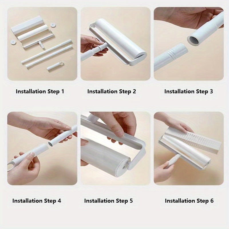 Long Bar Handle Sticky Hair Maker - 9.45inch/7.48inch Diagonal Tear Design Pet Hair Removal Roller for Sofa Carpet Dust Cleaning with Sticky Tearable Paper Brush