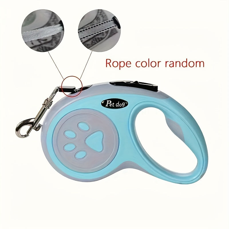 Durable Nylon Retractable Dog Leash With One-Button Control, Great For Outdoor Walks & Travel With Small And Medium Pets