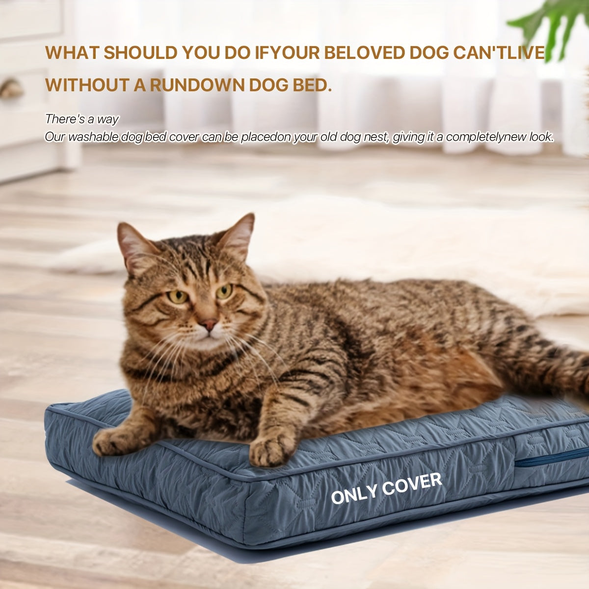 1pc & Machine Washable Dog Bed, Anti-Leakage Removable Dark Gray Pet Bed Cover, Dog Bed Protector Rainbow Dog Paw Furniture Cover for Extra Large, Large, Medium, Small Dogs