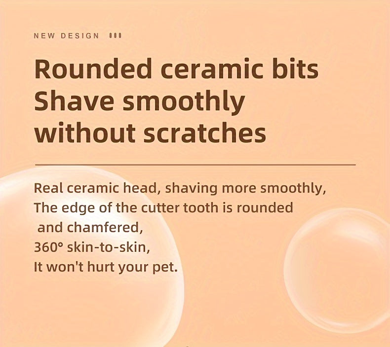 Safe Low Noise Pet Grooming Clippers - LED Light Support, USB and Battery Longevity