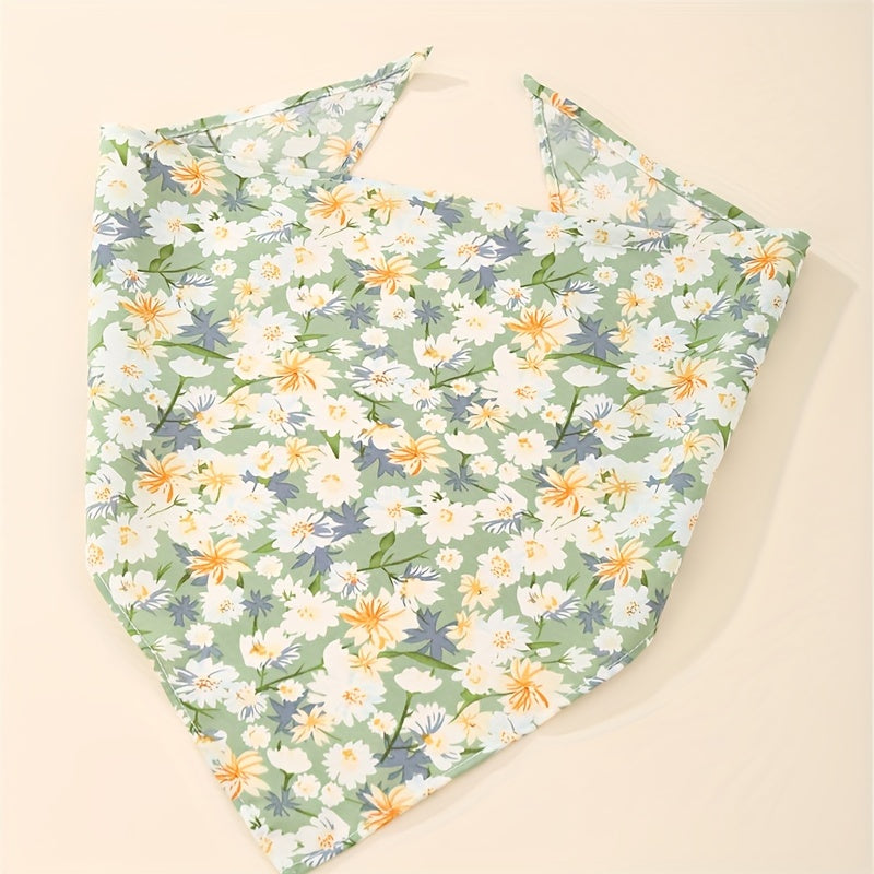 1pc Creative Flower Print Pet Bib for Small and Medium Dogs, Cat and Dog Triangle Scarf, Pet Scarf, Pet Accessories