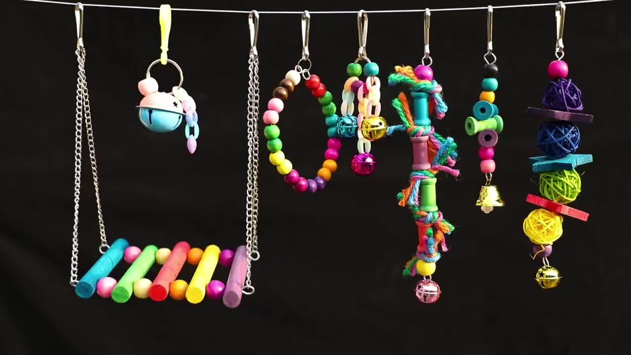 15pcs Parakeet Bird Toys - Stimulate Your Parrot's Mind with Fun Interactive Toys!