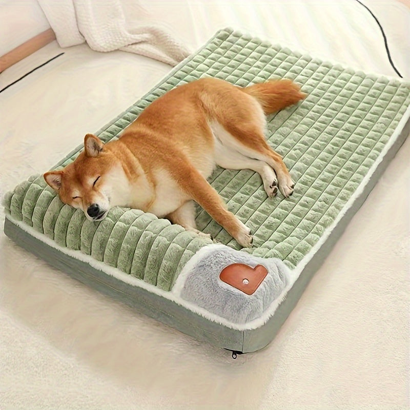 Orthopedic Foam Dog Bed for Medium and Large Cats and Dogs to Keep Warm in Winter, XL Striped Plaid L Dog Bed with Cushion, Washable Dog Bed Sofa Pet Bed with Non-Slip Bottom Dog Cushion Comfortable Dog Bed Soft Plush with Ne