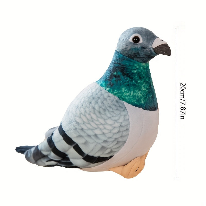 1pc Adorable 7.87in Lifelike Pigeon Plush Toy - Soft, Cuddly, and Realistic Bird Stuffed Animal Doll with Vivid Eyes and Feathers - Perfect Gifts for Kids, Children, and Pigeon Lovers