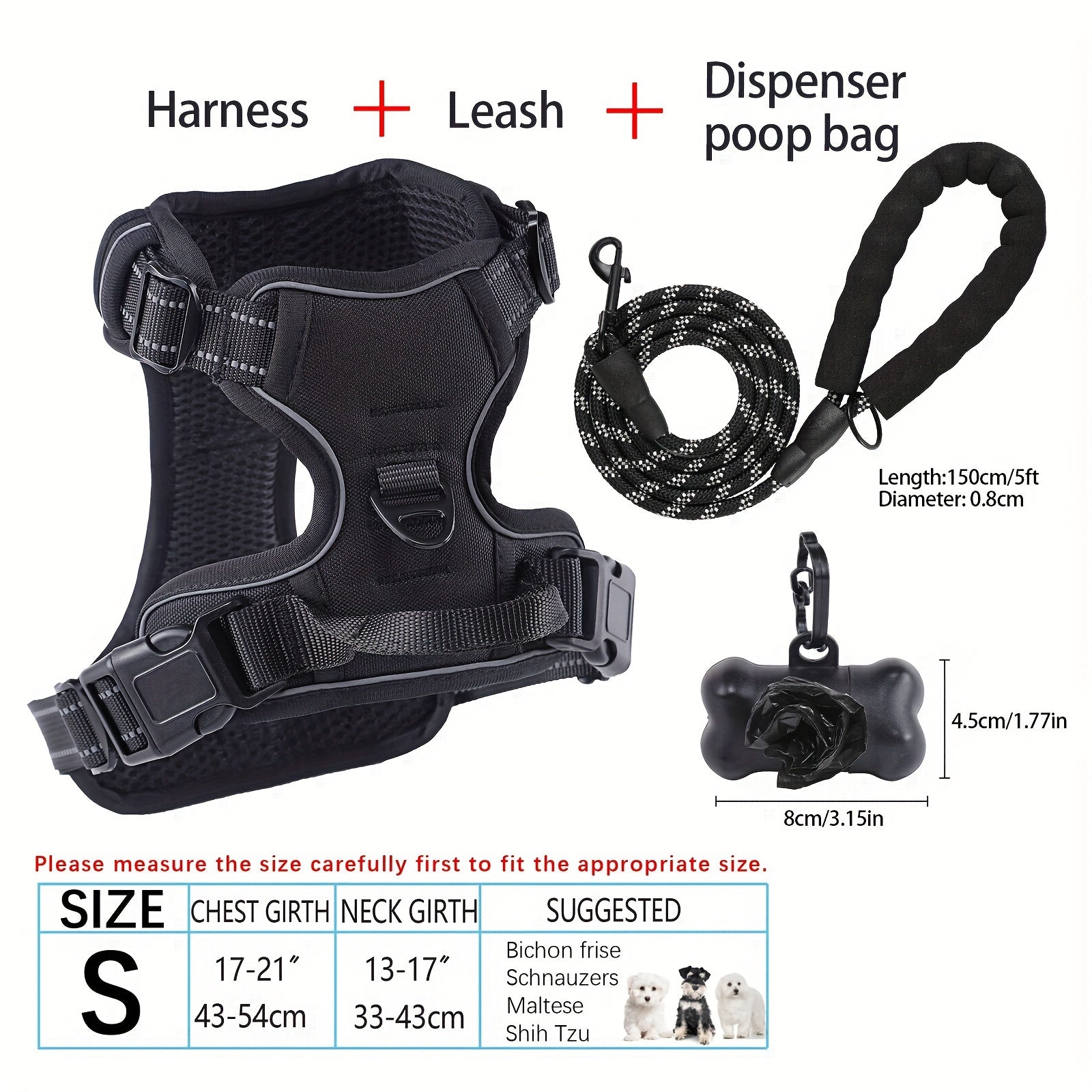 dog harness and leash set