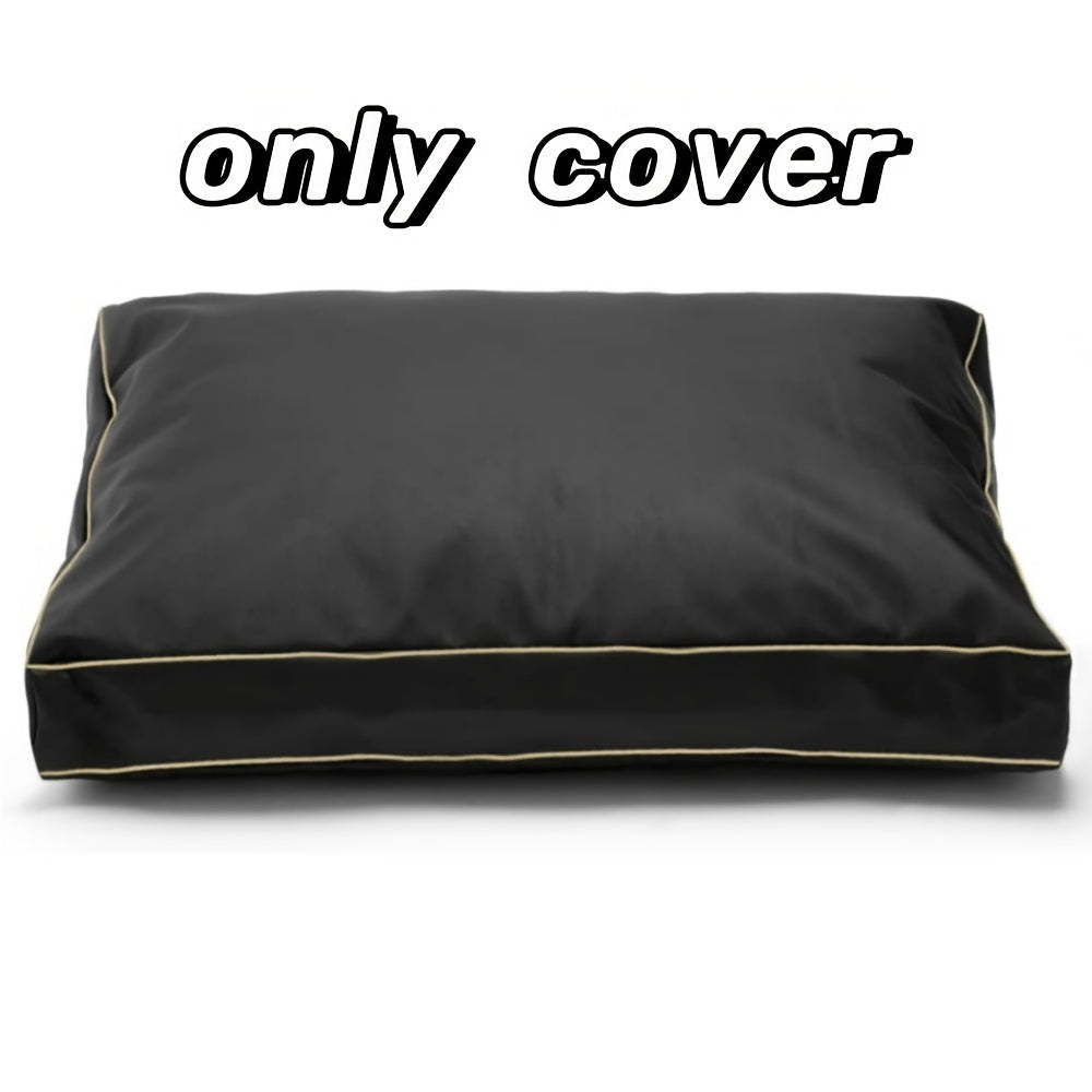 Waterproof Durable Oxford Fabric Dog Bed Cover Replacement, Washable Removable Zippered Pet Bed Mattress Protector for Small to Medium Dogs - Rectangle Shape, Nylon Material (Cover Only)