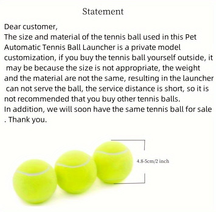 Outdoor Pet Automatic Tennis Ball Launcher - Dog Training Toys - Interactive Pet Toy for Fetch Training and Exercise