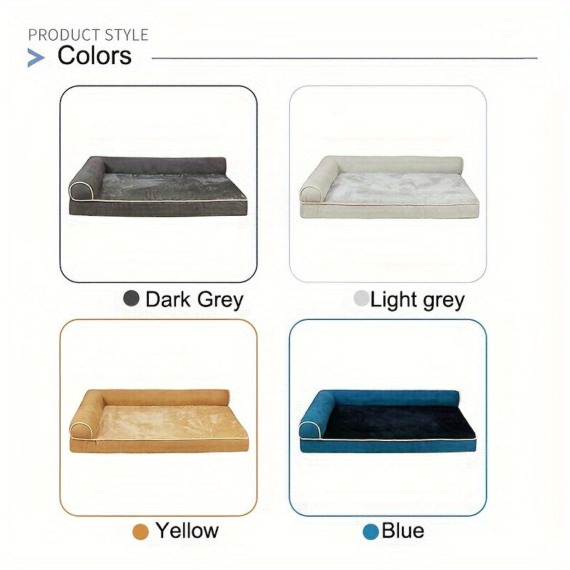 Memory Foam Orthopedic Dog Bed For Medium Dogs, Waterproof Medium Dog Beds With Washable Removable Cover, Dog Sofa Bed, L Shaped Pet Bed With Waterproof Lining And Nonskid Bottom