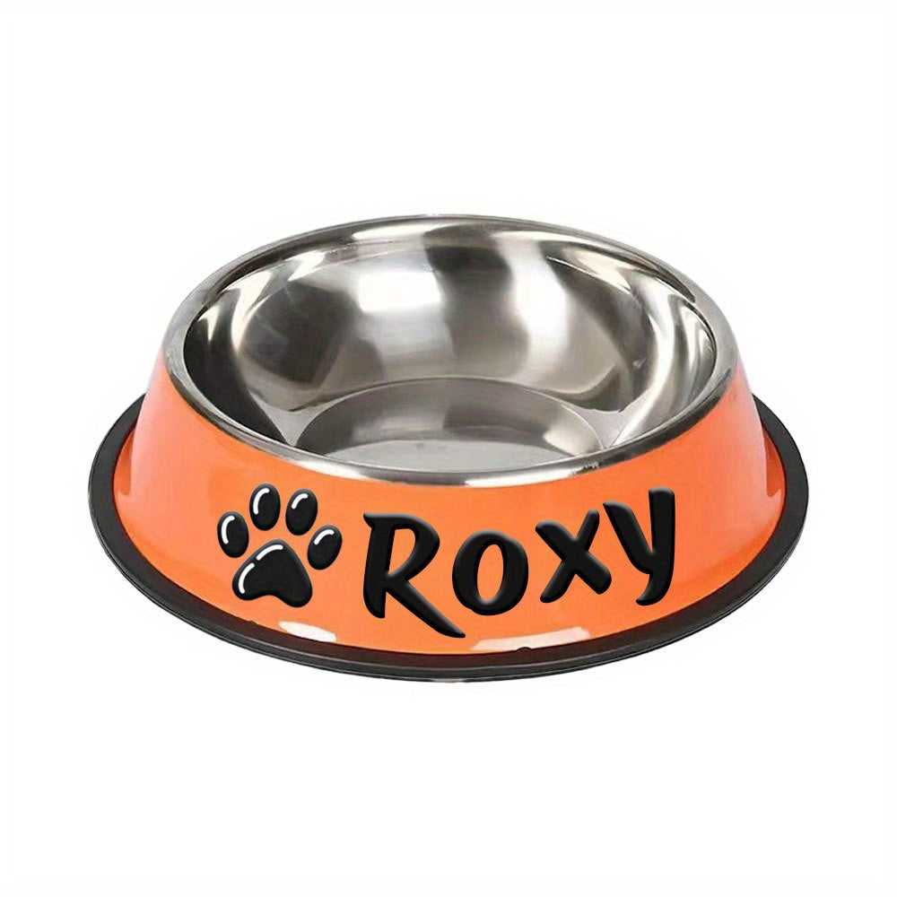 1pc Personalized Stainless Steel Dog Bowls - Non-Slip Custom Pet Feeding Dishes - For Dogs - Ideal for New Year Gifts