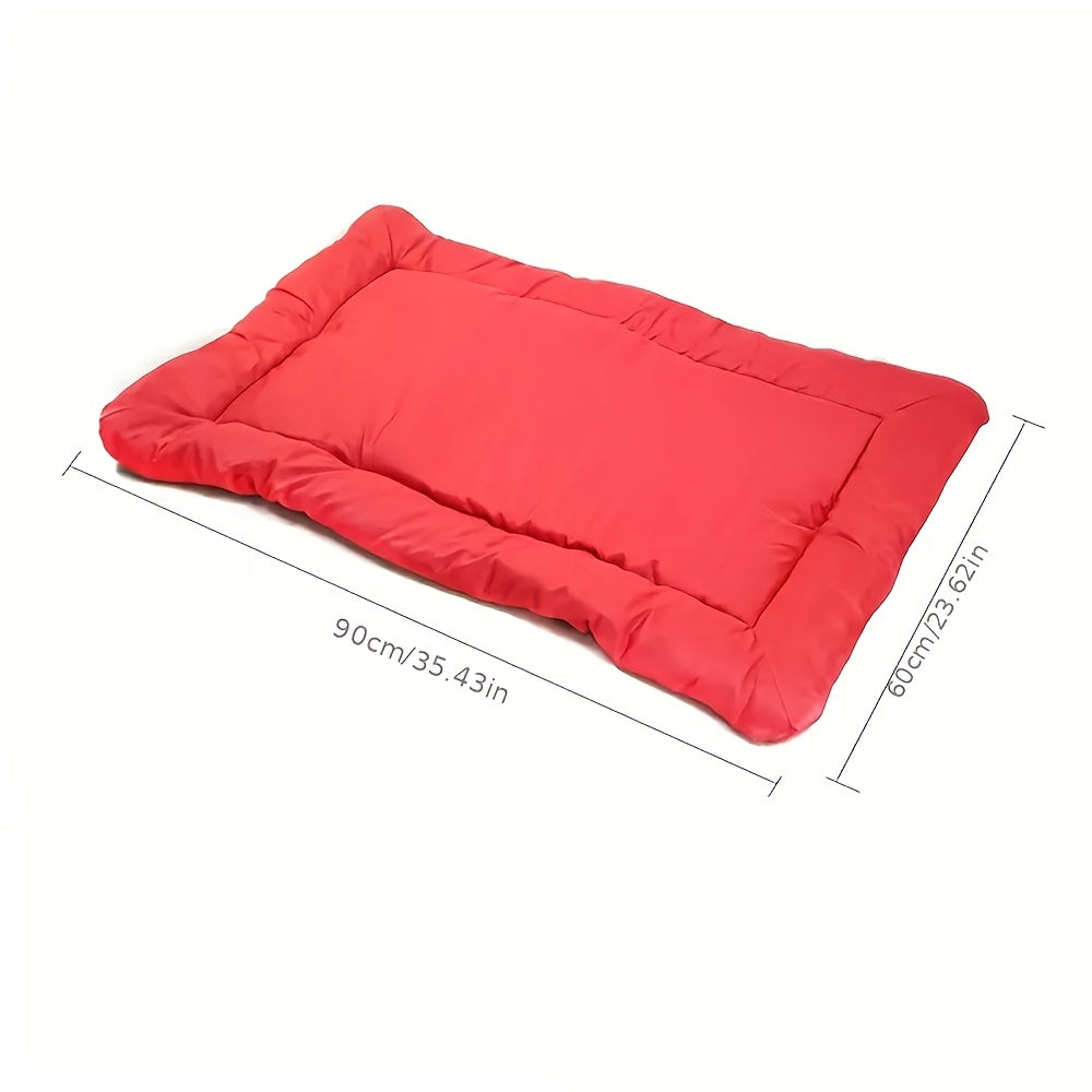 1pc Waterproof Polyester Dog Mat for Large Breeds - Portable Pet Bed with Carry Straps for Travel and Outdoor Use, Ideal for Small, Medium, and Large Dogs