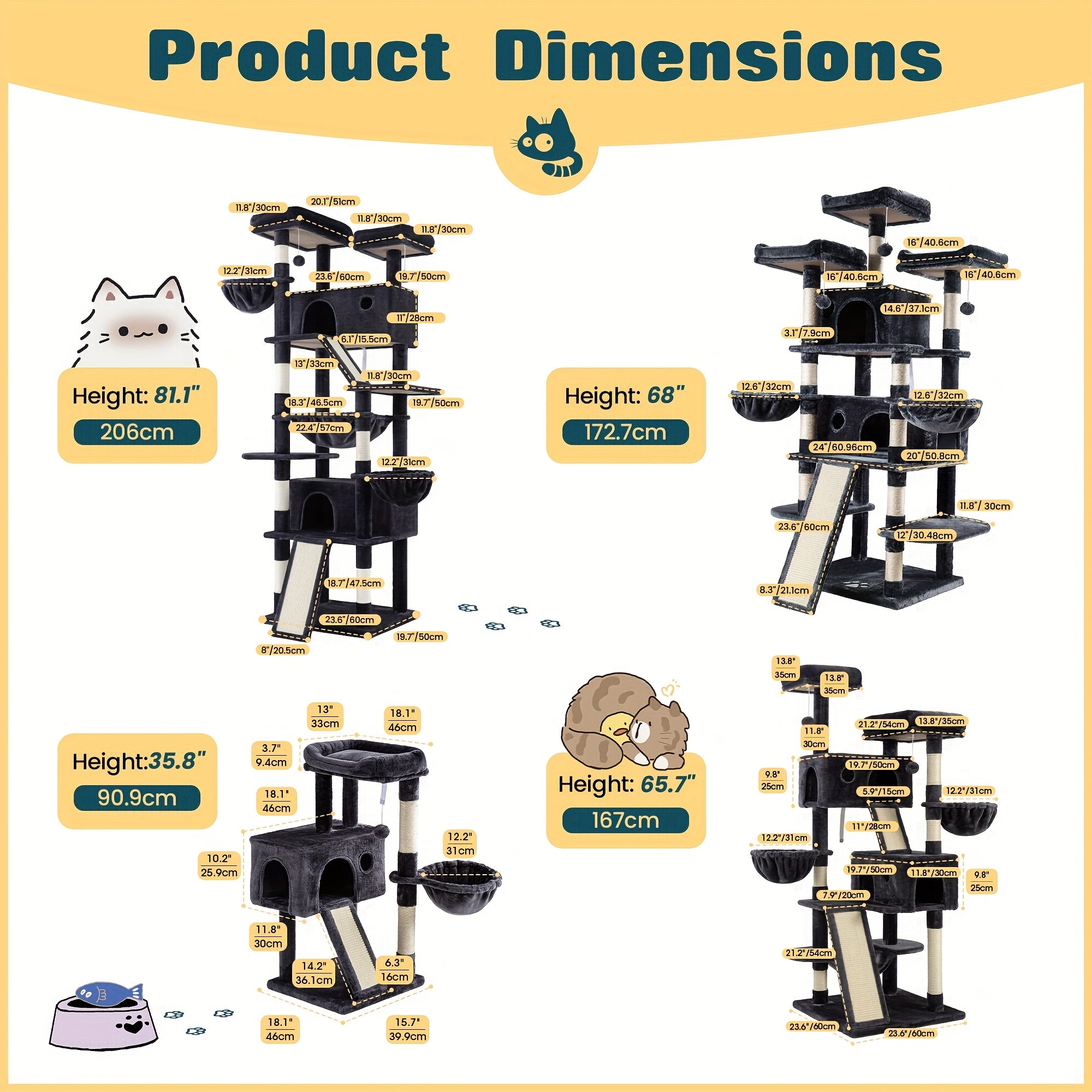 Multi-Level Cat Tree Tower for Indoor Cats