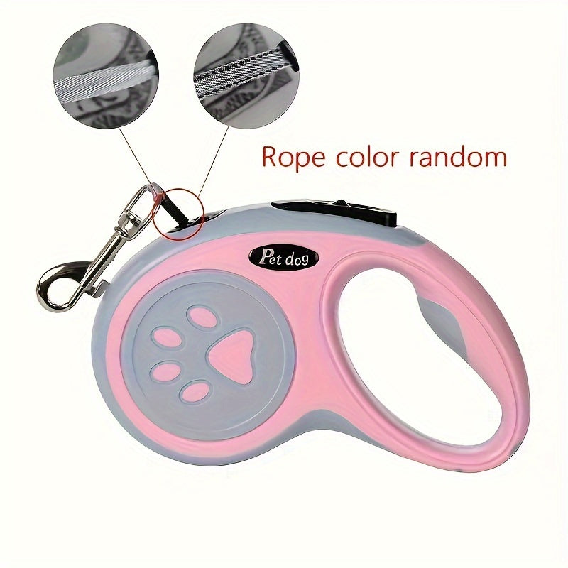 Durable Nylon Retractable Dog Leash With One-Button Control, Great For Outdoor Walks & Travel With Small And Medium Pets