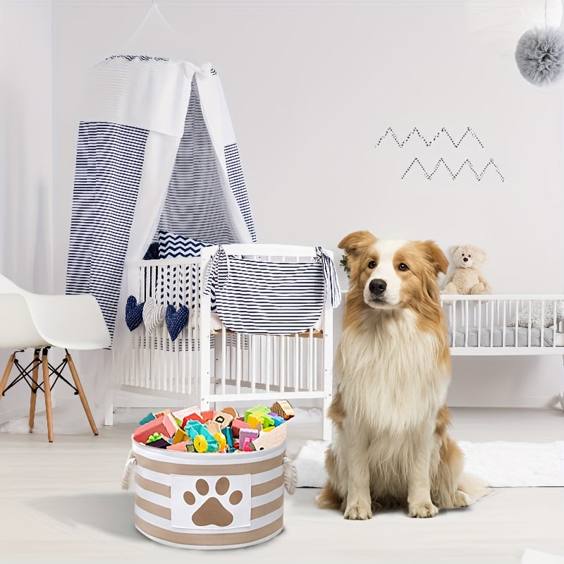 With Rope Handle Dog Accessories Organizer Pet Toy Storage Box For Toys, Clothes & Cleaning Supplies