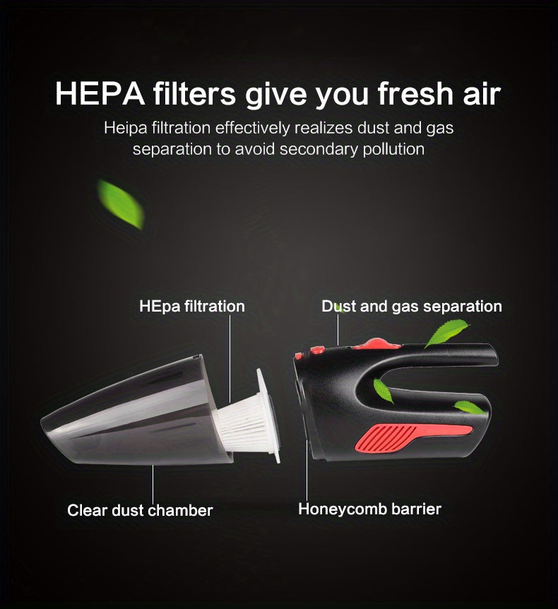 Mini Handheld High-Power Car Vacuum Cleaner, Car Dust Removal And Cleaning Products, Easy-To-Clean Pet, Handheld Vacuum Cleaner, Car Vacuum Cleaner, Without Battery