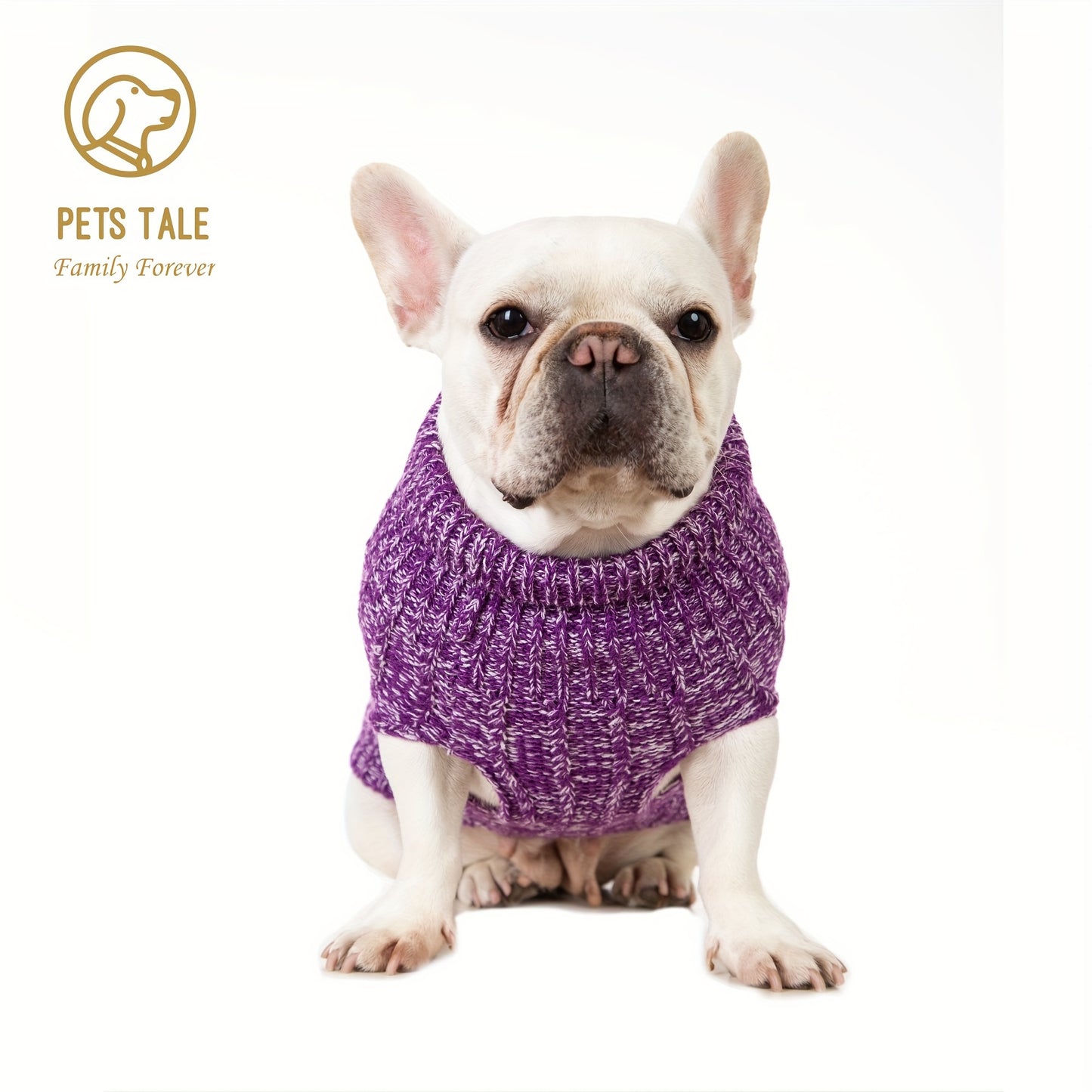 PETS TALE Dog Sweater Cable-Knit Pullover with Chain Detailing & Tag - Machine Washable Cozy Winter Sweater for Small, Medium & Large Breeds, Navy Blue, Dog Sweater for Small Dogs, Durable Petwear
