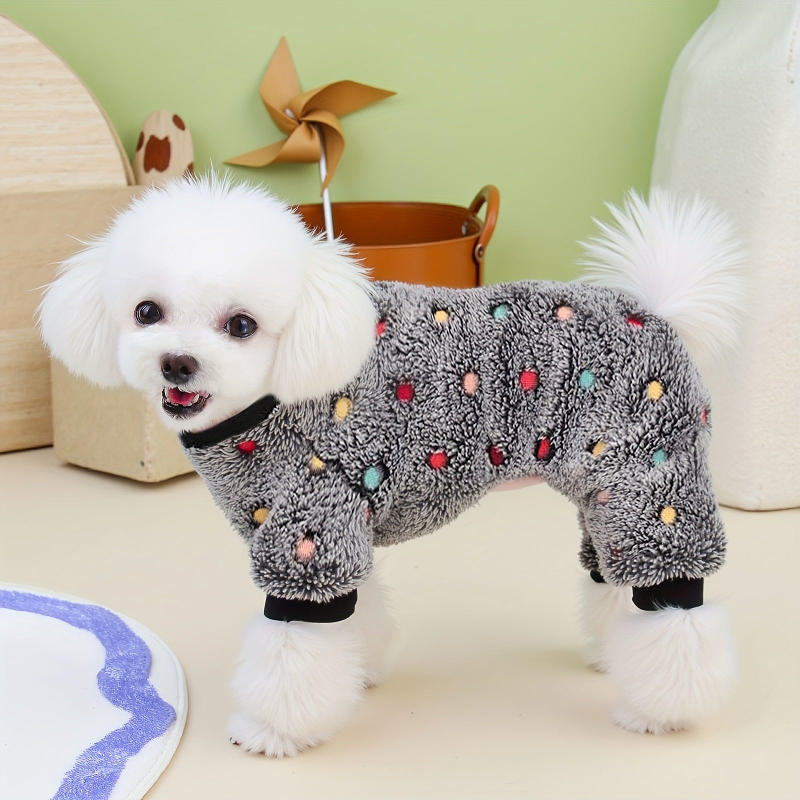 Extra Small Dog Pajamas, Soft & Stretchy 4 Legs Dog Sweater Jumpsuit, Cute Fall Winter Dog Onesies Pet Apparel Outfits for Chihuahua Yorkie