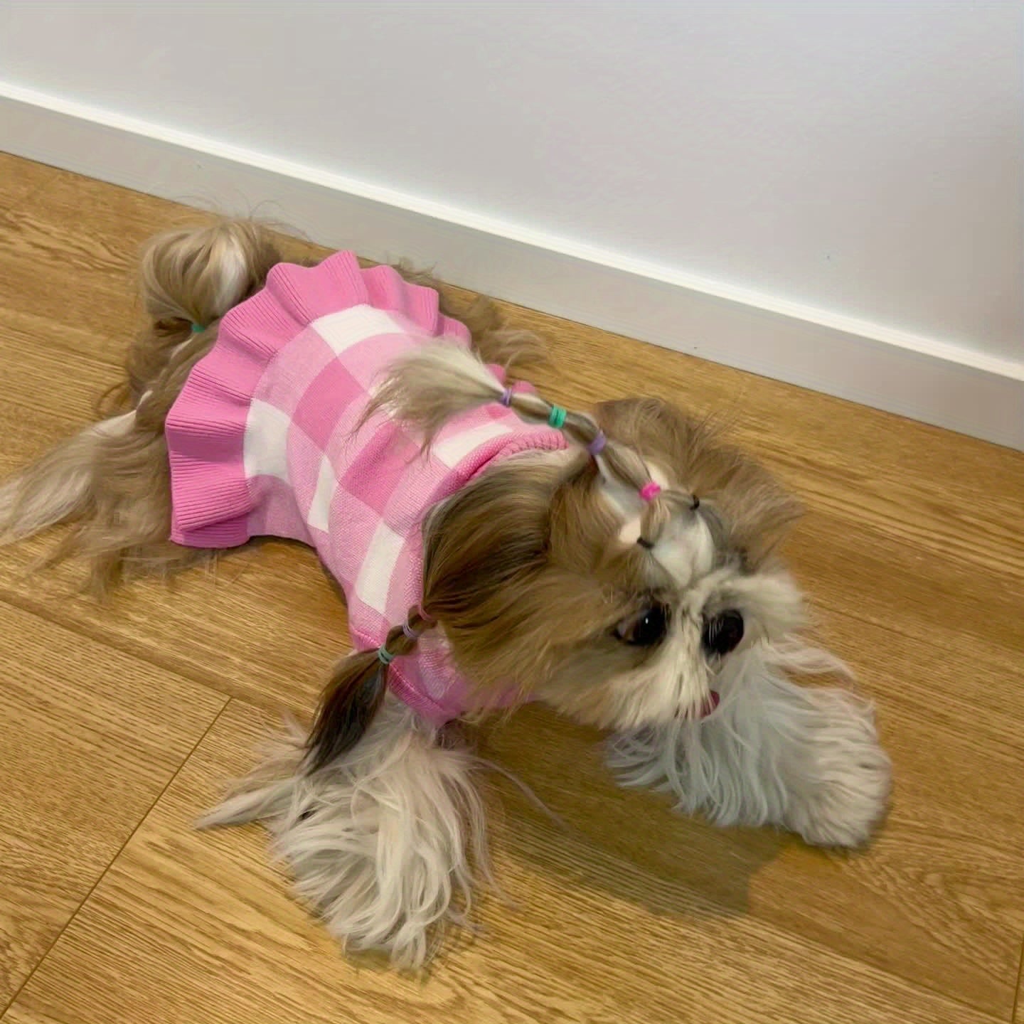 Winter Dog Sweater - Stretchy Knit Pullover Sweater for Small, Medium, Large Dogs - Warm Pet Sweater with Pink, Easy Slip-On Outfit for Cold Weather, Christmas, Photoshoots - Hand Wash Only - Ideal Gift for Dog Owners, Dog Sw
