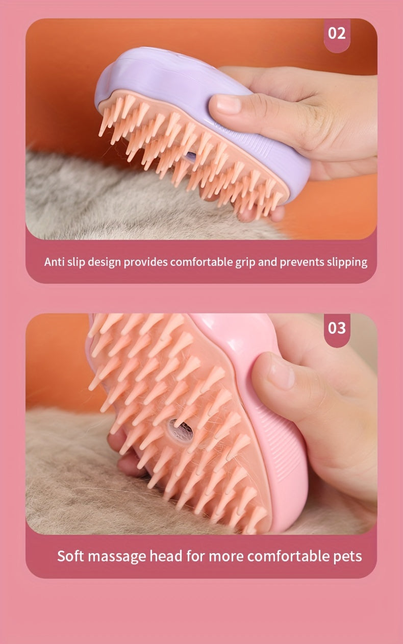 3 In 1 Self-cleaning Massage Combs, Pet Grooming Brush For Cats, Pet Steam Brush USB Charging Cat Comb, Undercoat Hair Removal Comb, Pet Care Electric Spray Massage Cat And Dog Remove Tangled And Loose Hair