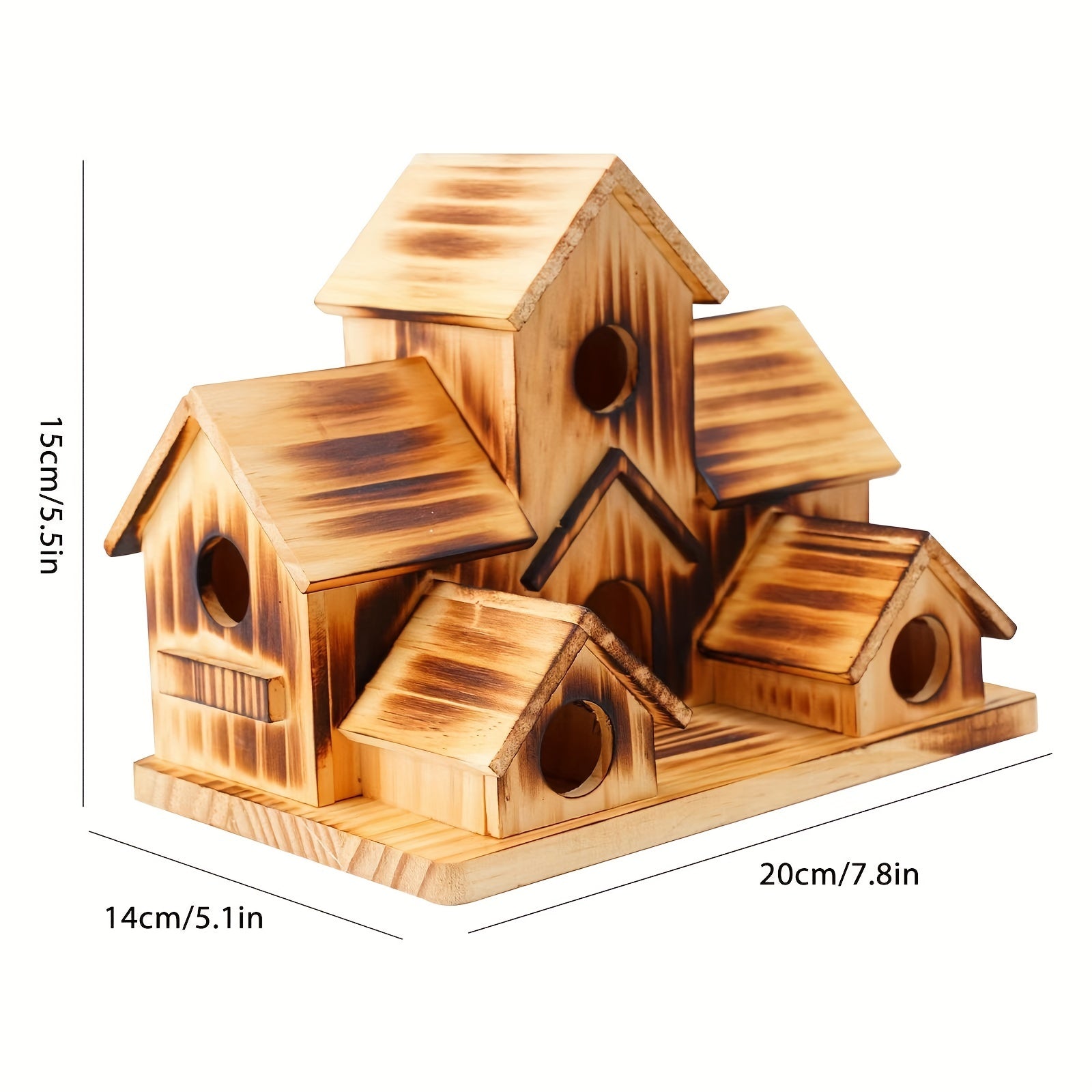 1pc Bird Houses For Outside, Wooden Bird House, Hanging Bird House, Handmade Natural Bird House, Beautiful Birdhouses, Garden Supplies