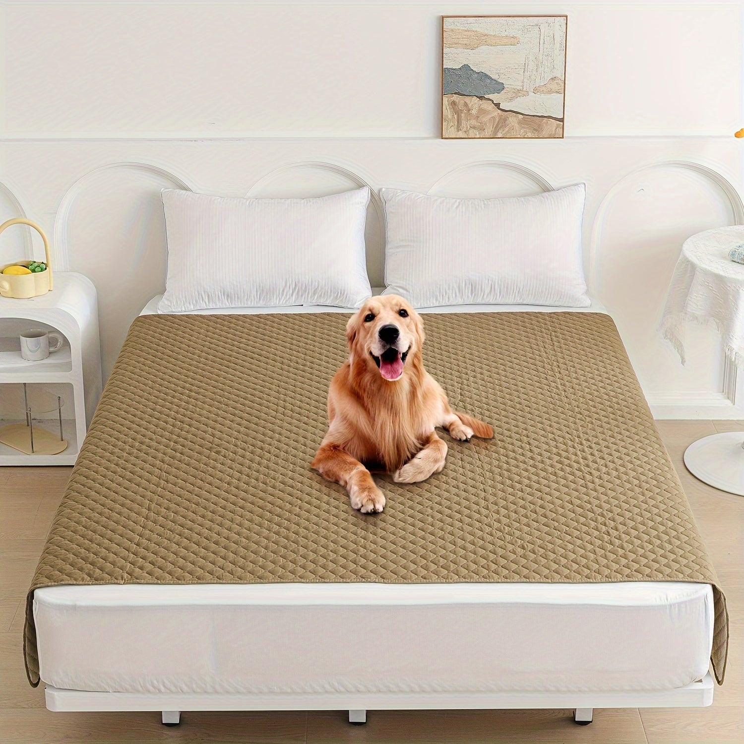 Waterproof Pet Bed Mat for Medium & Large Dogs - Non-Slip, Odor-Resistant Sofa Protector with Plaid Polyester Fill, Machine Washable, Pet Furniture Protection, Urine-proof, Car Mat