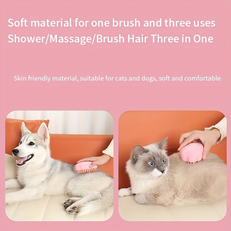 3 In 1 Self-cleaning Massage Combs, Pet Grooming Brush For Cats, Pet Steam Brush USB Charging Cat Comb, Undercoat Hair Removal Comb, Pet Care Electric Spray Massage Cat And Dog Remove Tangled And Loose Hair