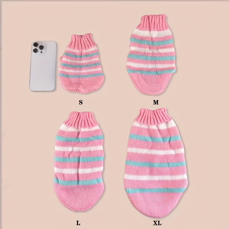 Adorable Striped Sweater for Toy and Small Dogs, Cats - Warm, Cozy, and Soft Autumn and Winter Apparel for Pets - Perfect for Outdoor Play and Indoor Relaxation