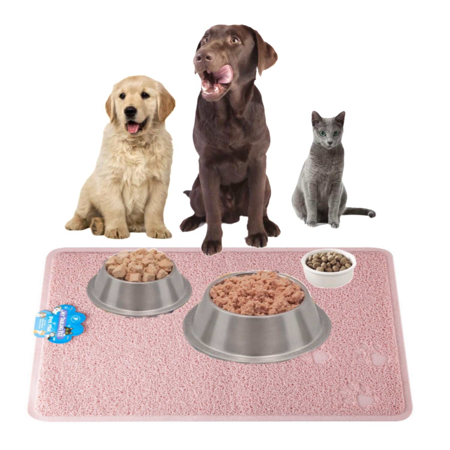 24"X"16" PVC Pet Feeding Mat Large for Dogs and Cats, Flexible and Easy To Clean Feeding Mat, Best for Non Slip Waterproof Feeding Mat.