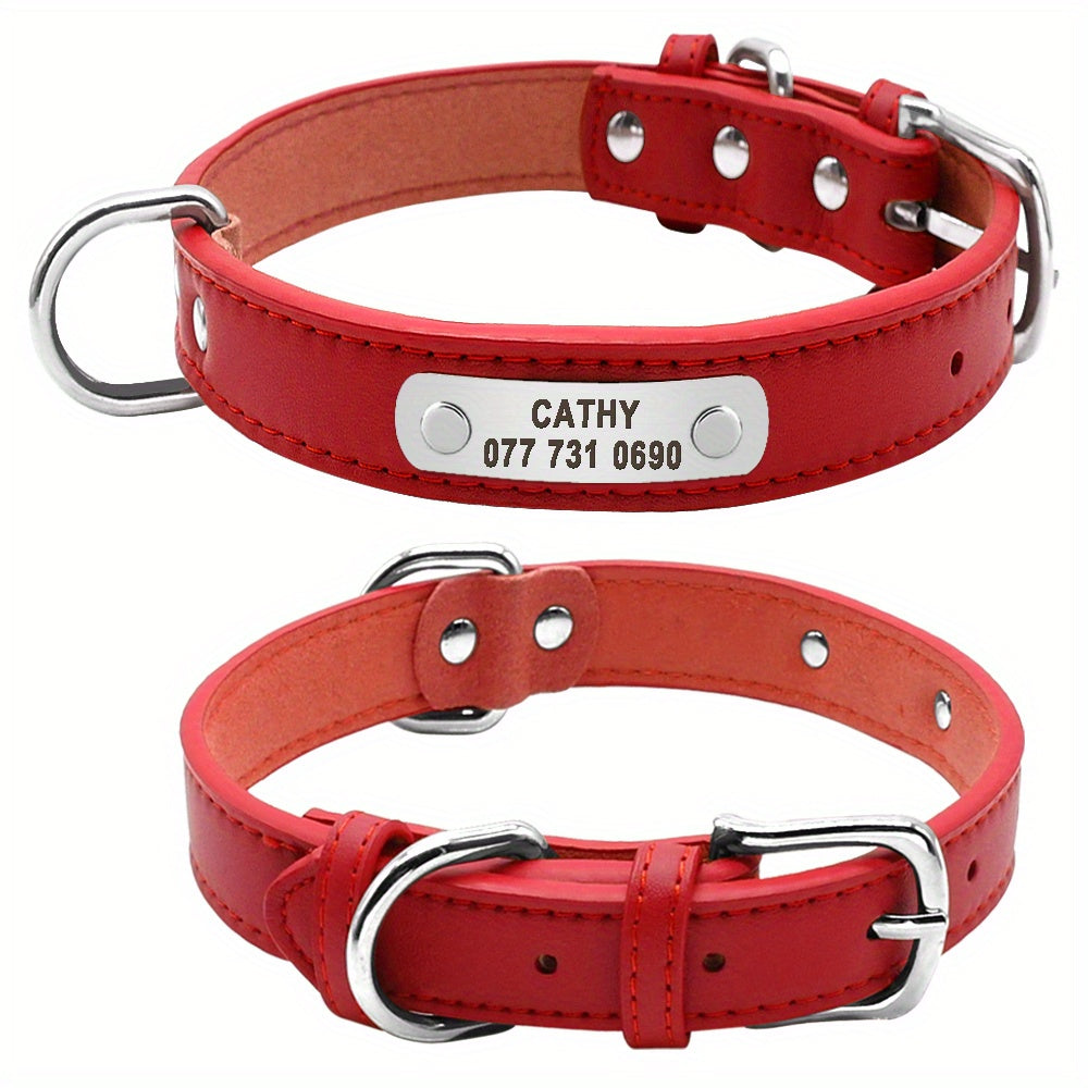 Custom Engraved Dog Collar with Personalized ID Tag