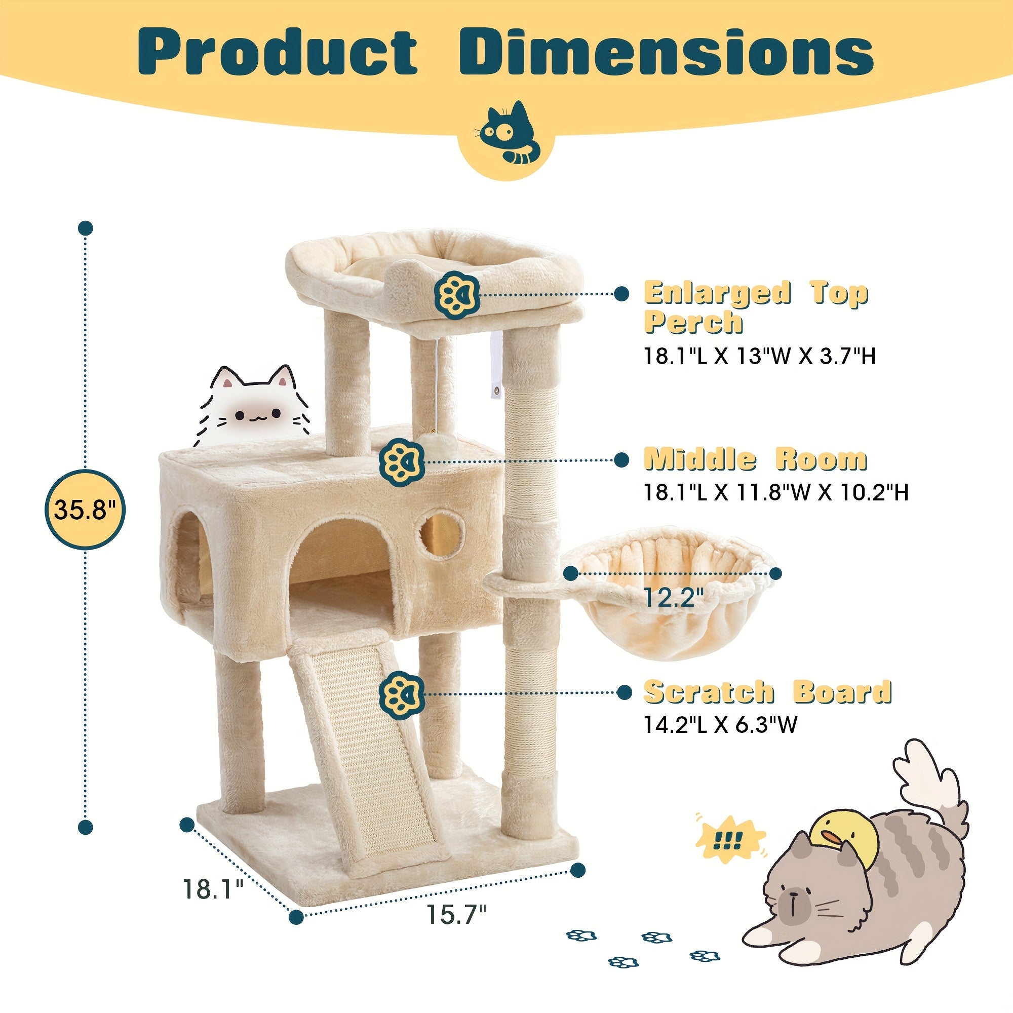 Multi-Level Cat Tree Tower for Indoor Cats