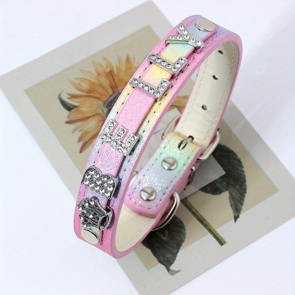 Personalized Small Dogs Chihuahua Collar with Bling Rhinestone Puppy Dog Collars Custom Cat Necklace Free Name Charms Pet Accessories