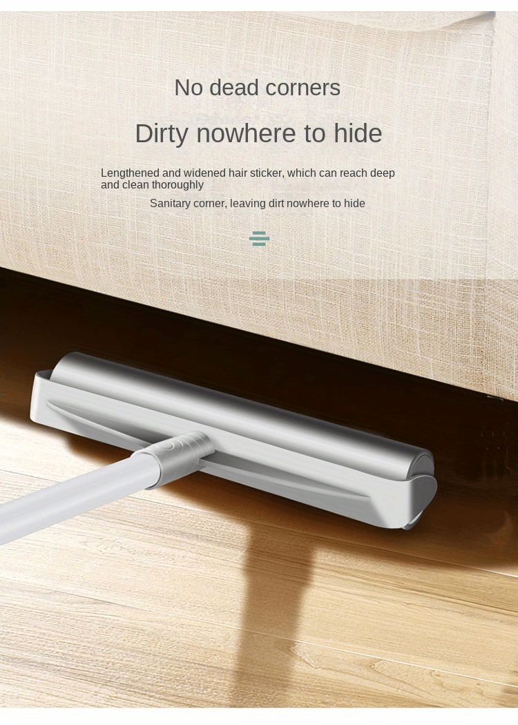 Long Bar Handle Sticky Hair Maker - 9.45inch/7.48inch Diagonal Tear Design Pet Hair Removal Roller for Sofa Carpet Dust Cleaning with Sticky Tearable Paper Brush