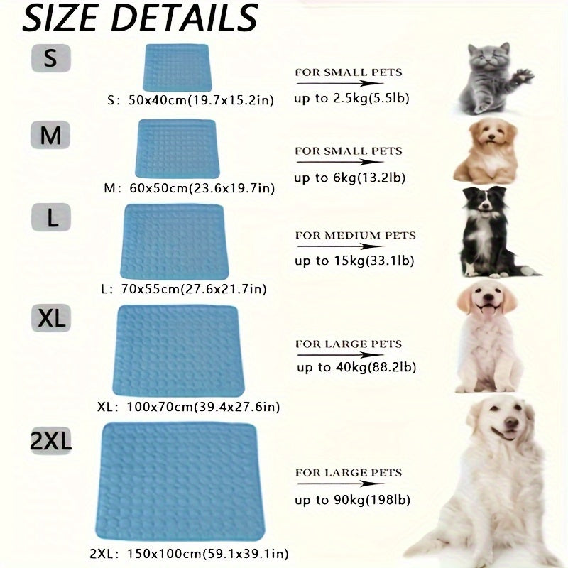 Cooling Dog Bed, Bite-Resistant Pet Mat, Breathable Ice Silk Cushion for Summer Comfort