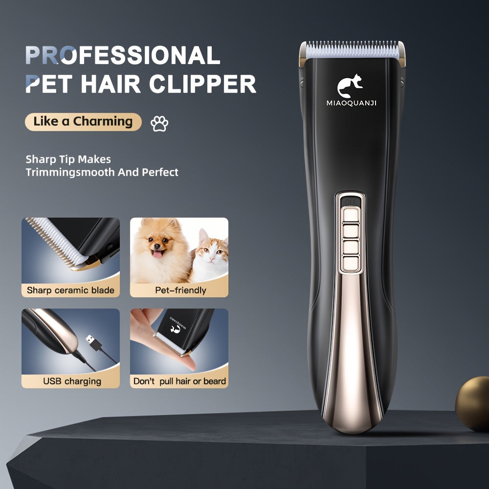 Premium Electric Pet Grooming Clippers - High-Powered & Quiet, Mini USB Charging for Dogs & Cats - Safe, Gentle, Cordless Trimmer - Professional Results at Home