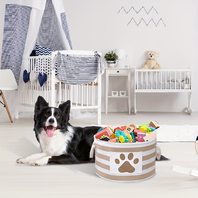 With Rope Handle Dog Accessories Organizer Pet Toy Storage Box For Toys, Clothes & Cleaning Supplies