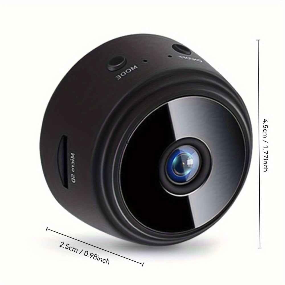 Mini Wireless Camera, 480P HD, USB Rechargeable with Built-in Lithium Polymer Battery, Magnetic Back Cover, Non-Waterproof, for Home, Pet, Car Surveillance, Supports AP Mode & Remote Monitoring