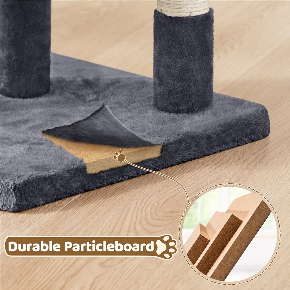 Costoffs 23.5in Cat Tree Tower, 2-Level Cat Condo with Sisal-Covered Scratching Posts, Cozy Pet Furniture, Halloween Cat Furniture for Indoor Kittens and Cats