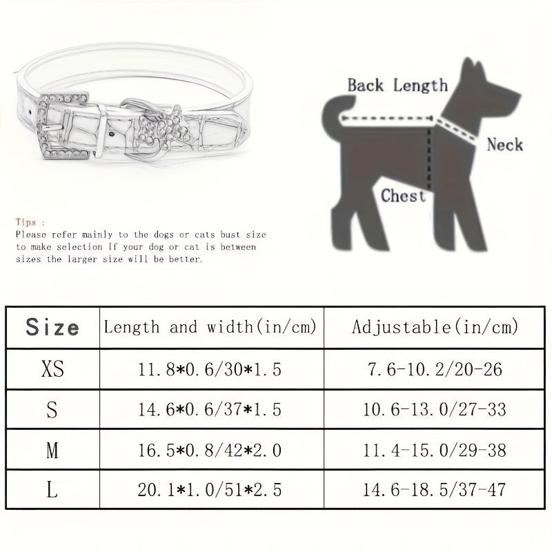 Adjustable Geometric Pattern Leather Pet Collar with Crystal Diamonds, Heart & Claw Pendant, Elastic Small Dog & Cat Necklace for Wedding Celebrations