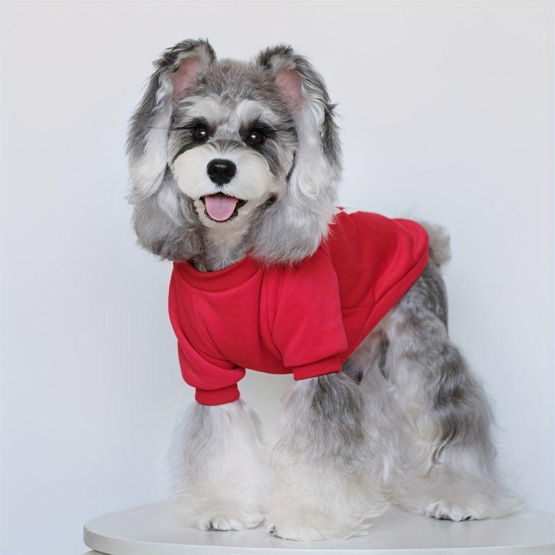 1pc Cozy Fleece Dog Sweatshirt - Patriotic & Fun Prints, Machine Washable, All-Season Pullover Pet Apparel for Small, Mini & Toy Breeds, Woven Polyester, Christmas Holiday Outfit for Yorkie, Maltese, Bichon, Pomeranian, Chihu