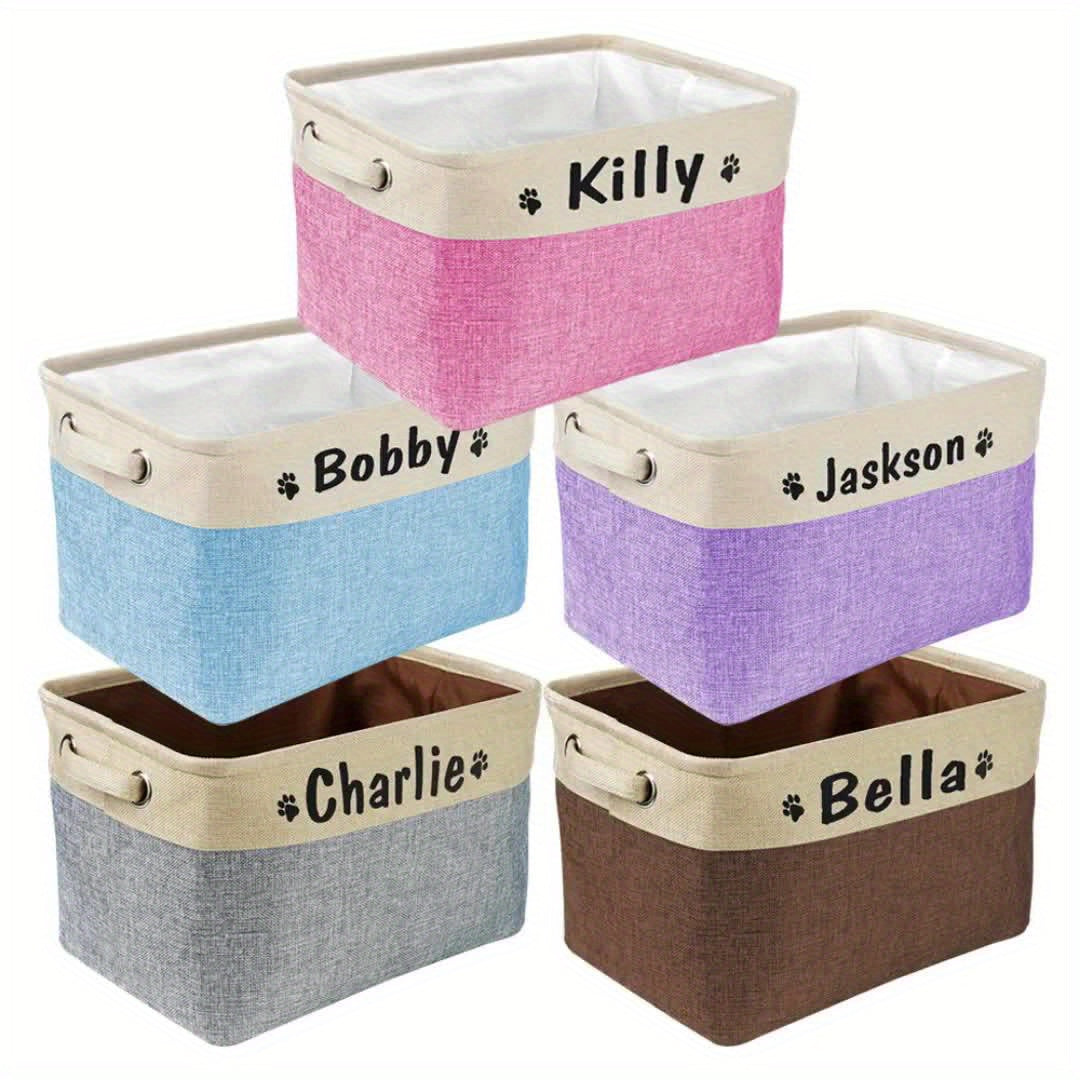 Foldable Pet Toy Storage Basket, Customizable Sturdy And Durable And Linen Storage Box, Without Battery