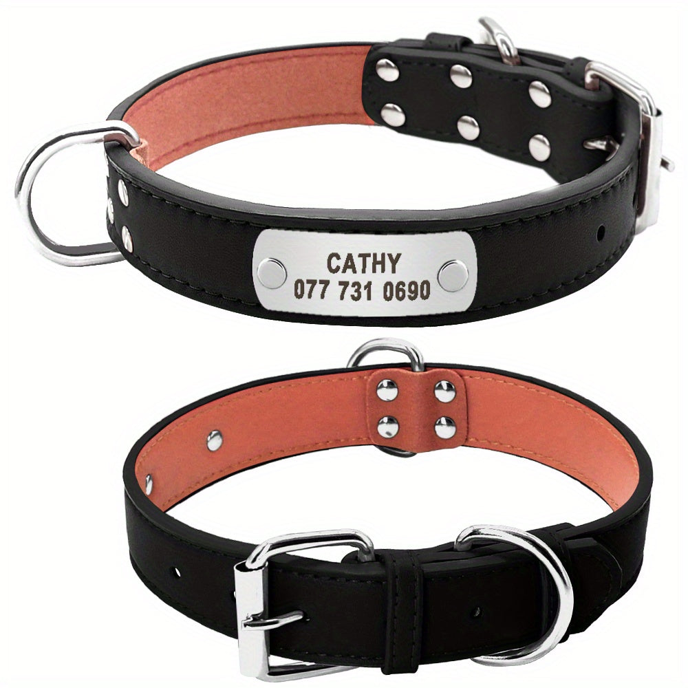 Custom Engraved Dog Collar with Personalized ID Tag