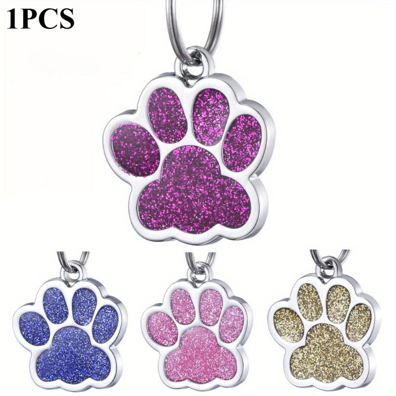 Stylish Zinc Alloy Paw Print Pendant for Small Dogs - 1pc Footprint Dog Tag for Pet Accessories and Necklaces, Dog Tags