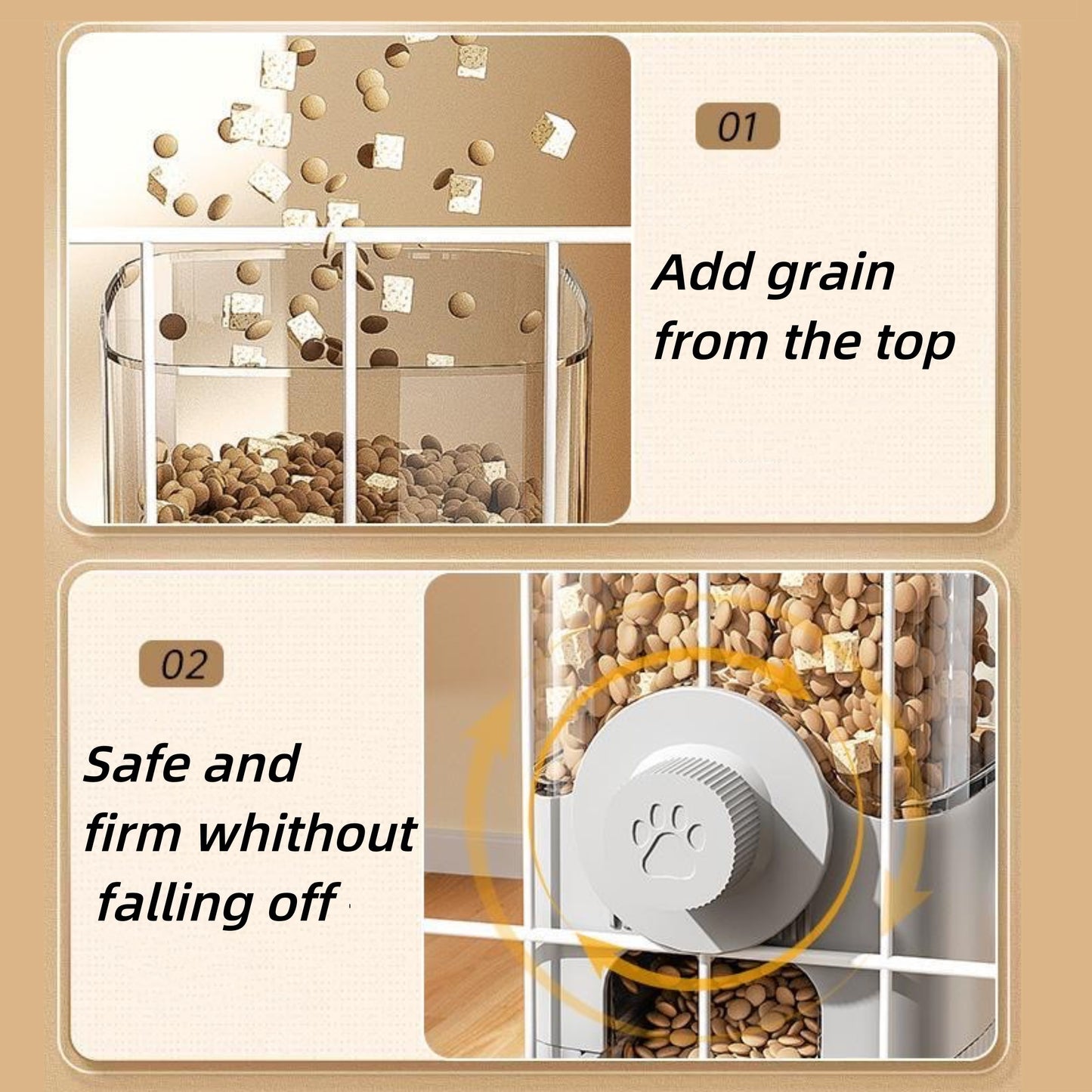 40.58oz Large Capacity Hanging Pet Feeder and Water Dispenser, Suitable for Rabbits, Cats, Dogs, and Other Pets