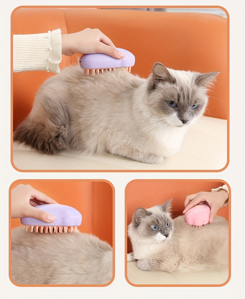3 In 1 Self-cleaning Massage Combs, Pet Grooming Brush For Cats, Pet Steam Brush USB Charging Cat Comb, Undercoat Hair Removal Comb, Pet Care Electric Spray Massage Cat And Dog Remove Tangled And Loose Hair
