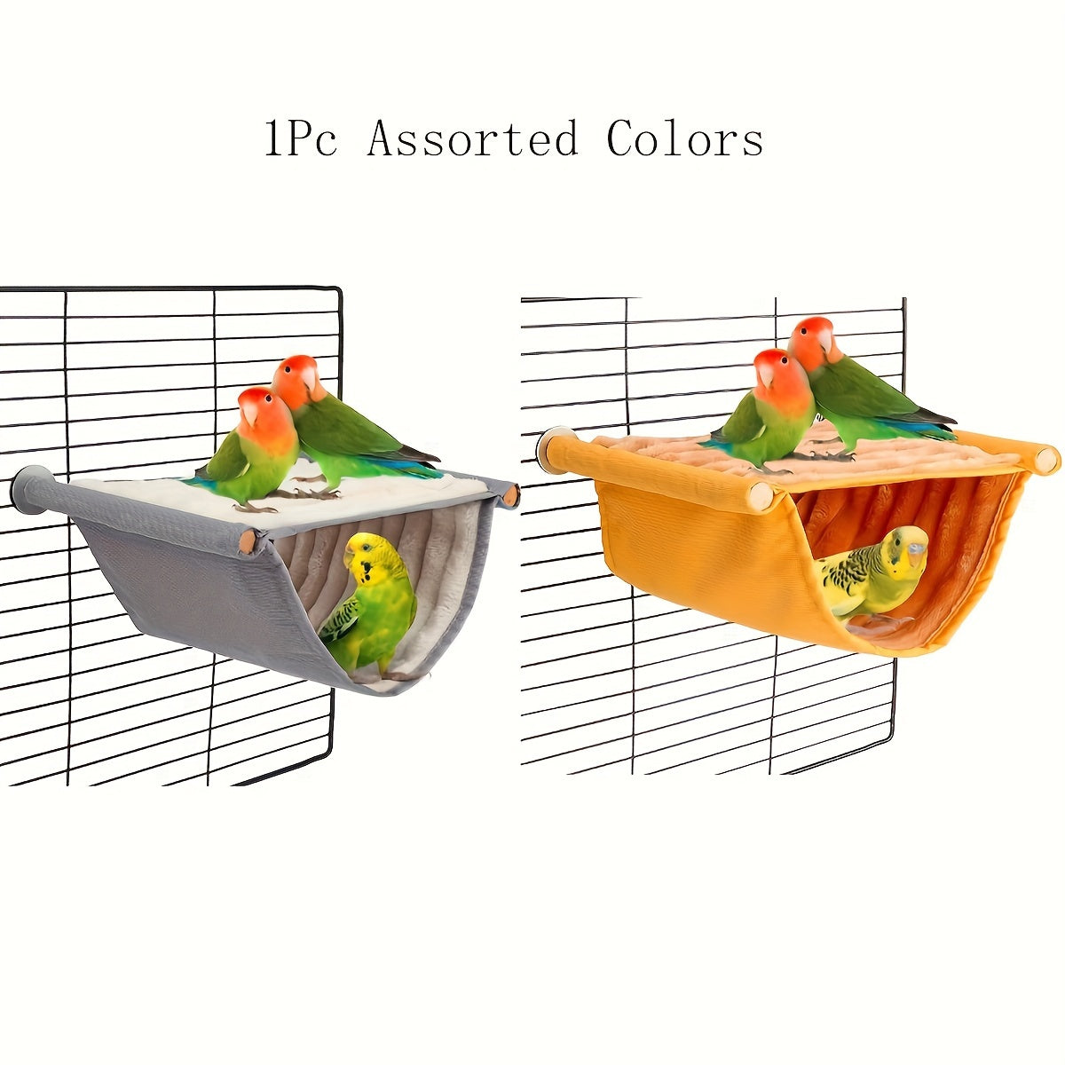 1pc Double-Layer Hanging Hammock For Birds, Warm Winter Nest With Soft Plush Lining, Cage Accessory