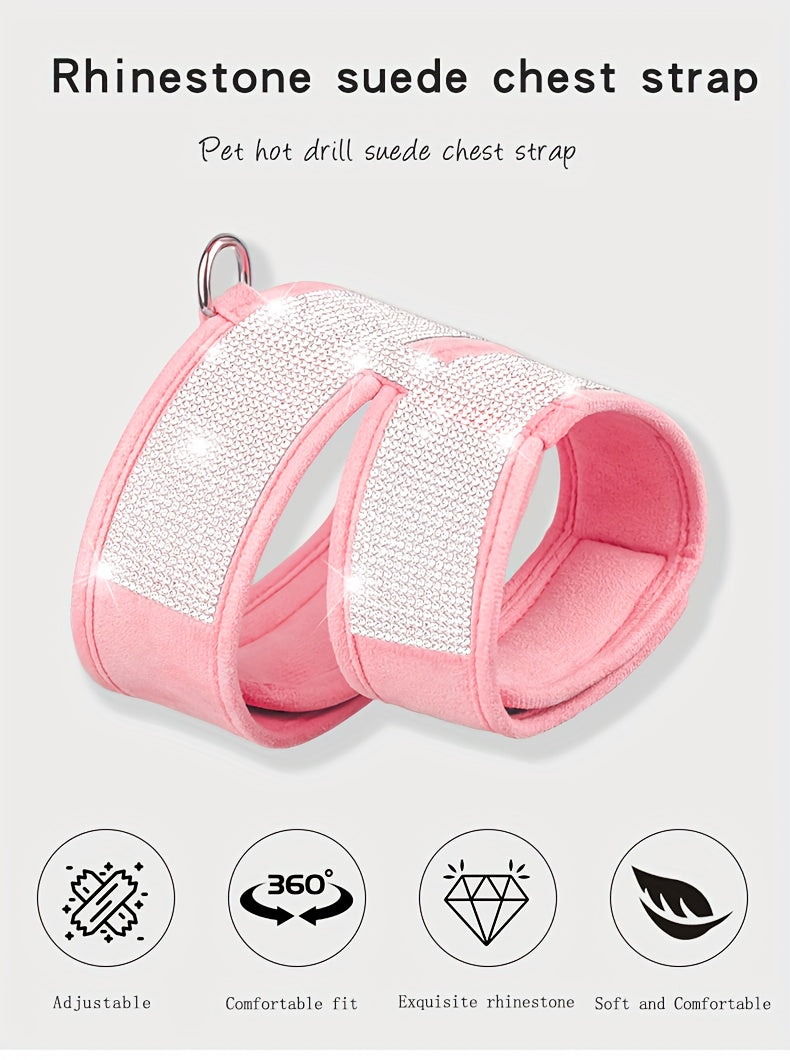 No Pull Pet Harness For Dogs, Bling Rhinestone Soft Dog Harness, Escape Proof Dog Vest Harness For Outdoor Walking Jogging