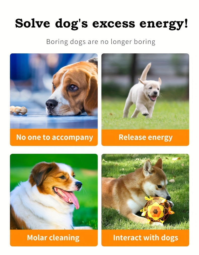 Durable Pet Toy Ball For Dog & Cat With Straps, Dog Chewing Ball Toy For Training Playing Teeth Cleaning, Interactive Fetch Pet Toy For Small Medium Large Dogs