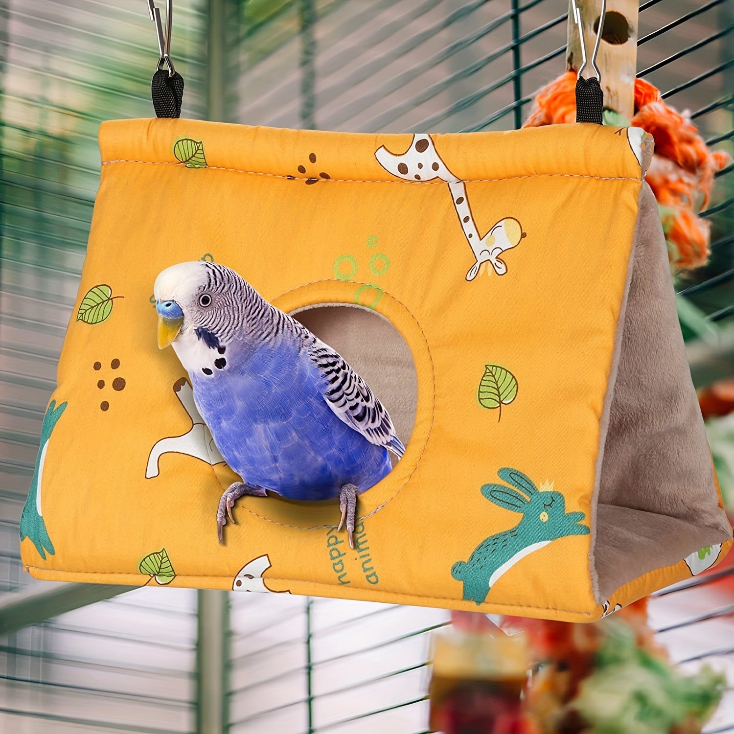 Cozy Ultra-Warm Triangle Bird Nest - Flannel Hanging Hammock for Parrots & Small Birds, Decorative Cage Accessory