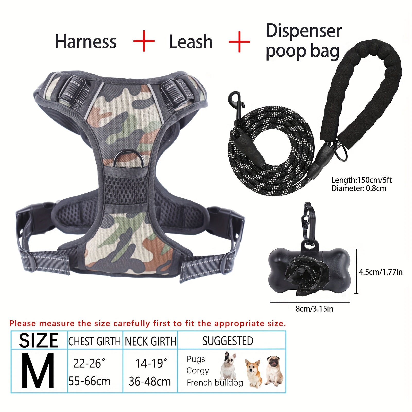 dog harness and leash set