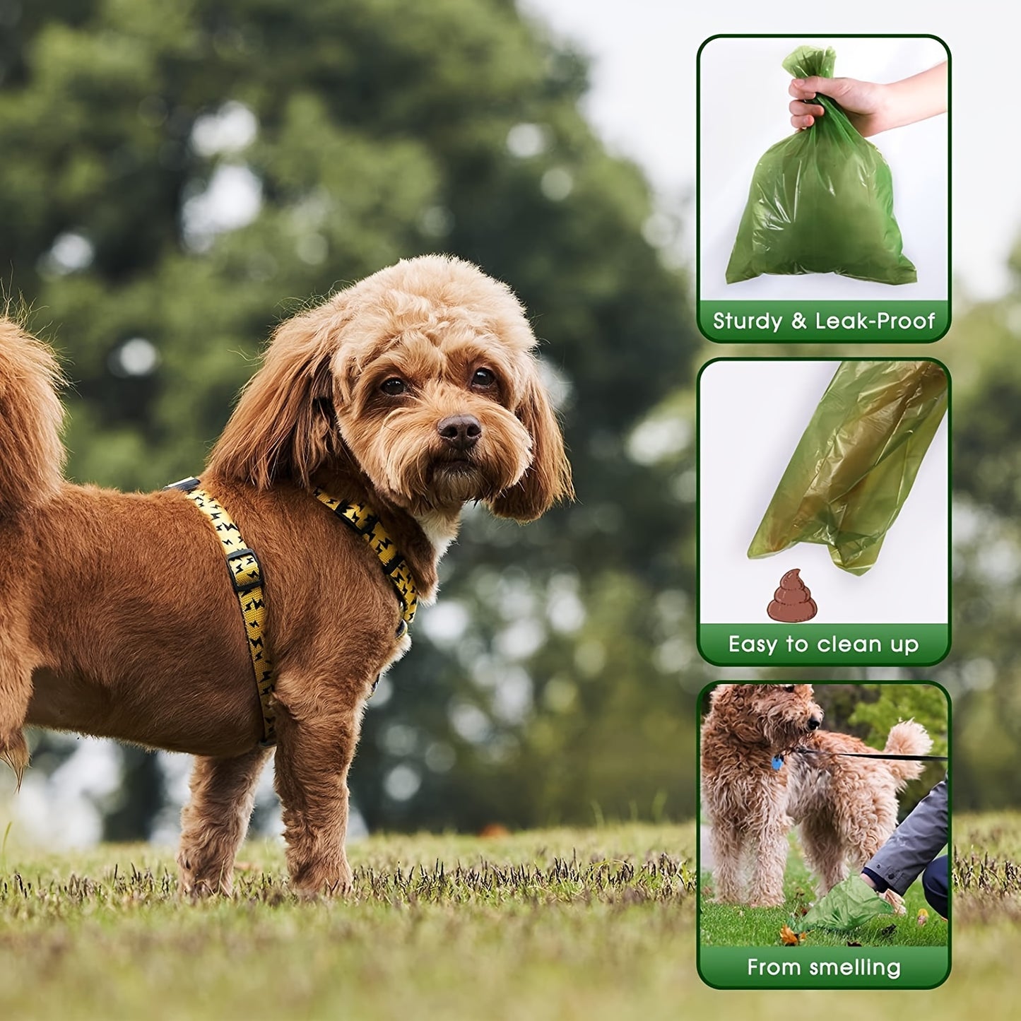 630pcs/210pcs Leak-Proof & Odor-Proof Thickened Pet Feces Bags with Paw Print Design - Easy Cleanup, Polyethylene Material, Ideal for Dog Waste ManaSynthetic Gemstoneent, Pet Waste Bags|Playful Design| Leakproof Material, Dog