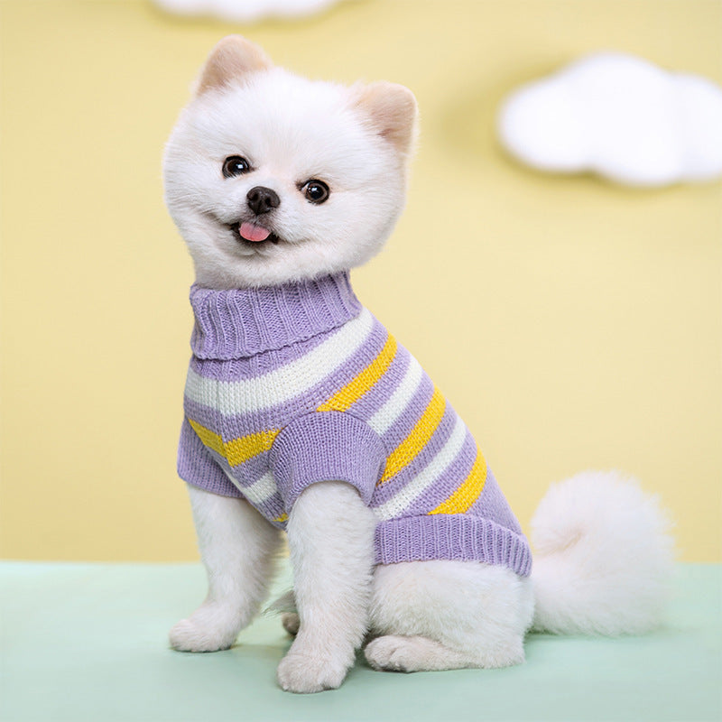 Adorable Striped Sweater for Toy and Small Dogs, Cats - Warm, Cozy, and Soft Autumn and Winter Apparel for Pets - Perfect for Outdoor Play and Indoor Relaxation